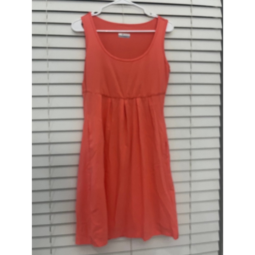 Columbia Omni-Shade Sun Protection Dress Coral Orange Sleeveless Empire Waist S